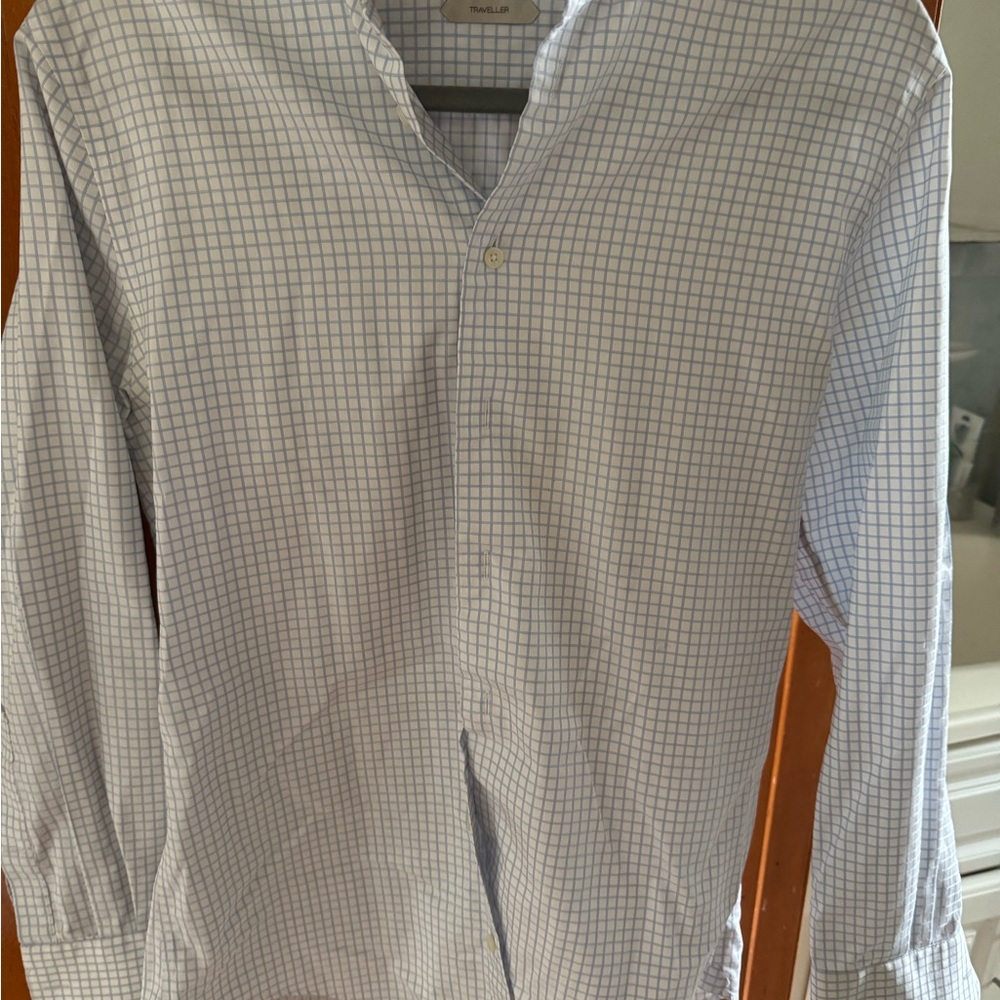 Suitsupply White and Blue Button Down dress Shirt